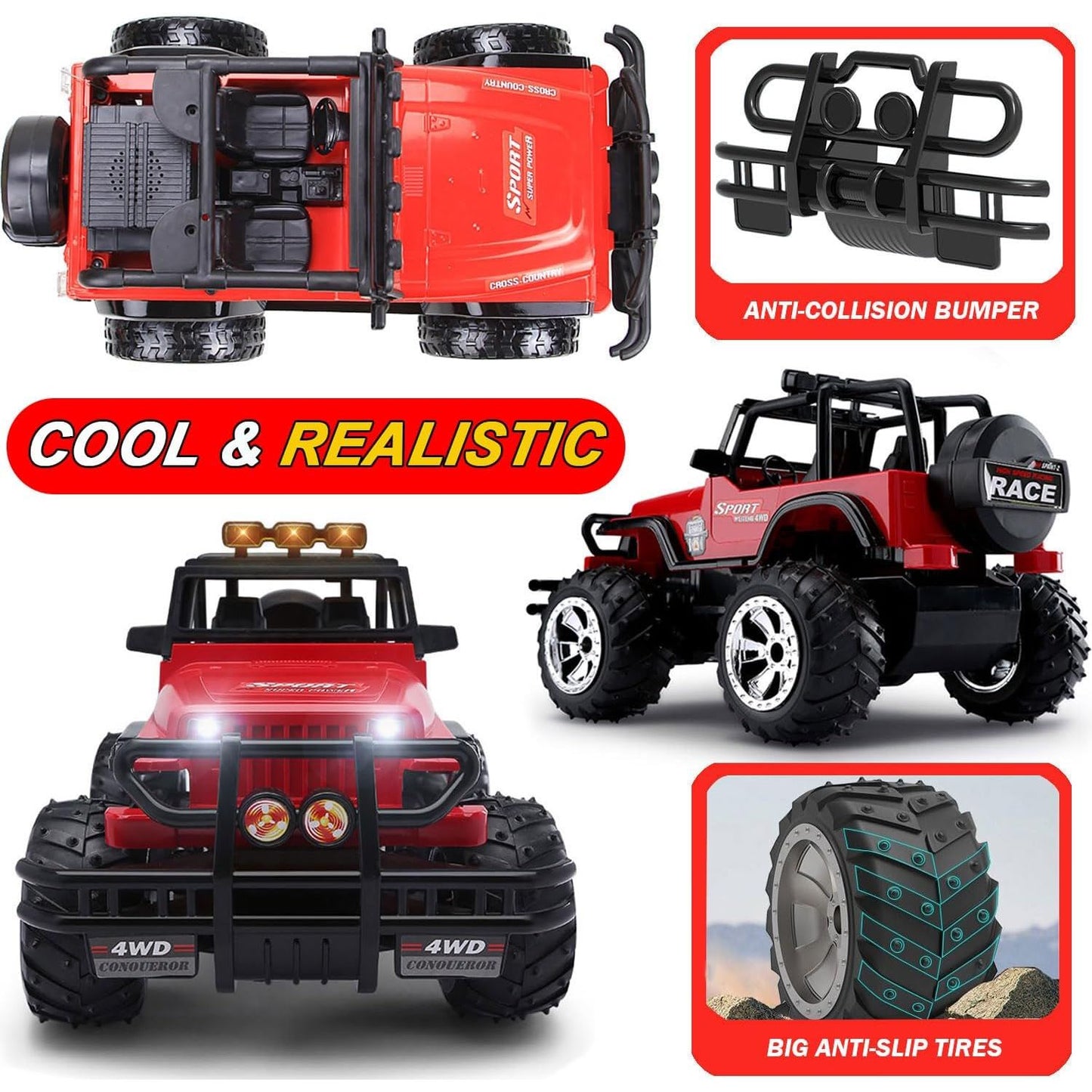 RC Off Road Jeep Car With Rechargeable Battery