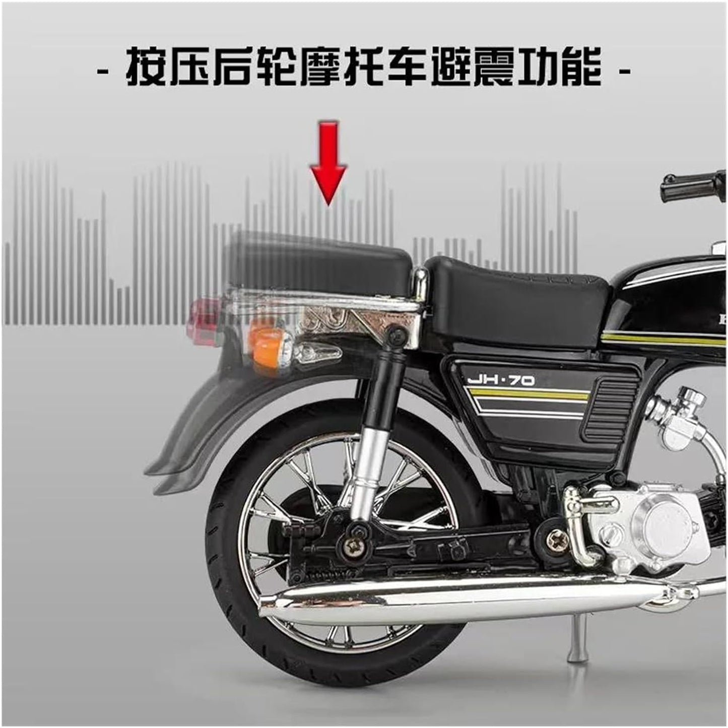 Die Cast Duccati Crose Alloy Motorcycle Toy With Lights