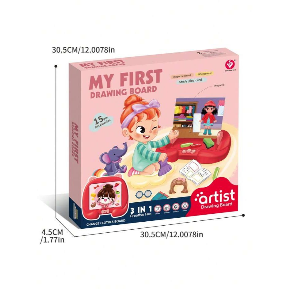 Artist My First Drawing Board | 3in1 Creative Fun With 14 Pcs Accessories
