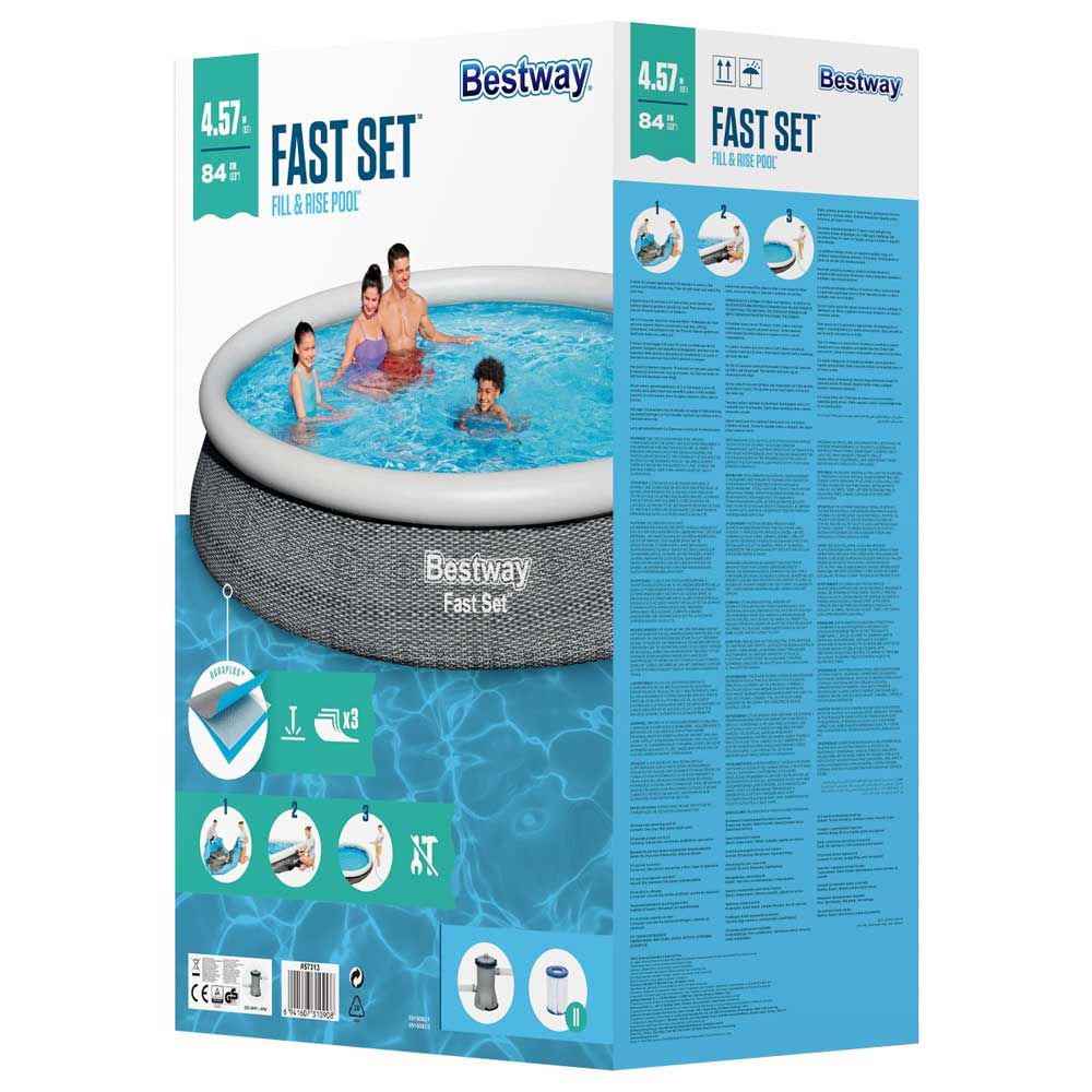 BESTWAY Foldable Self Supporting Round Swimming Pool 12ft x 2ft 6in