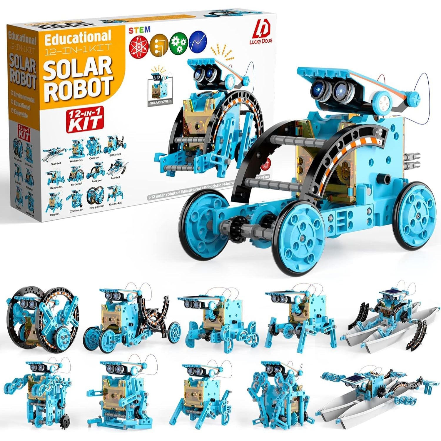 Educational 12-IN-1 Solar Robot Kit Vehicle – The Toy Factory - Main Image