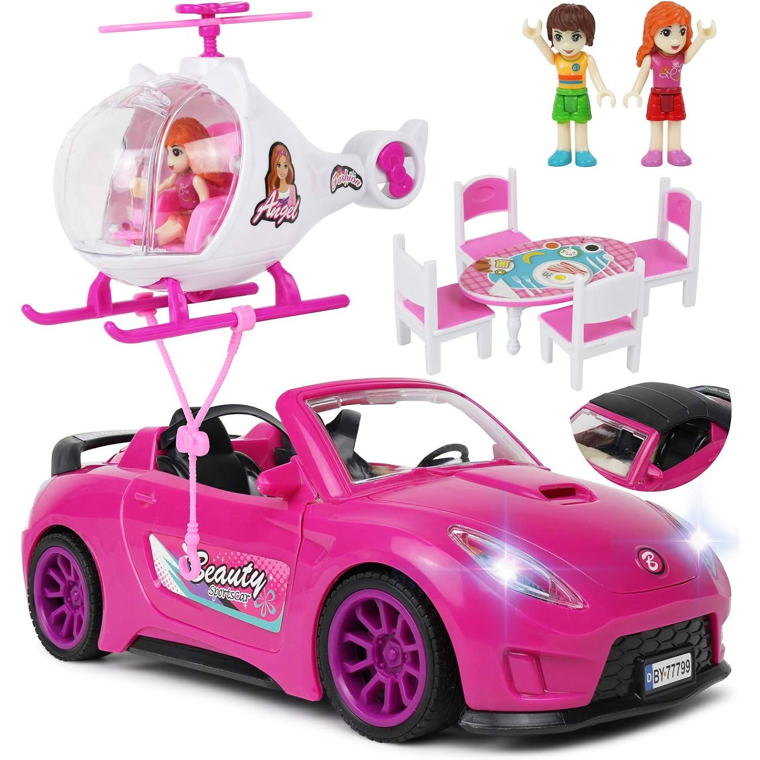 Sports Car Fashion Dress Up Games Car Helicopter Toy For Girls