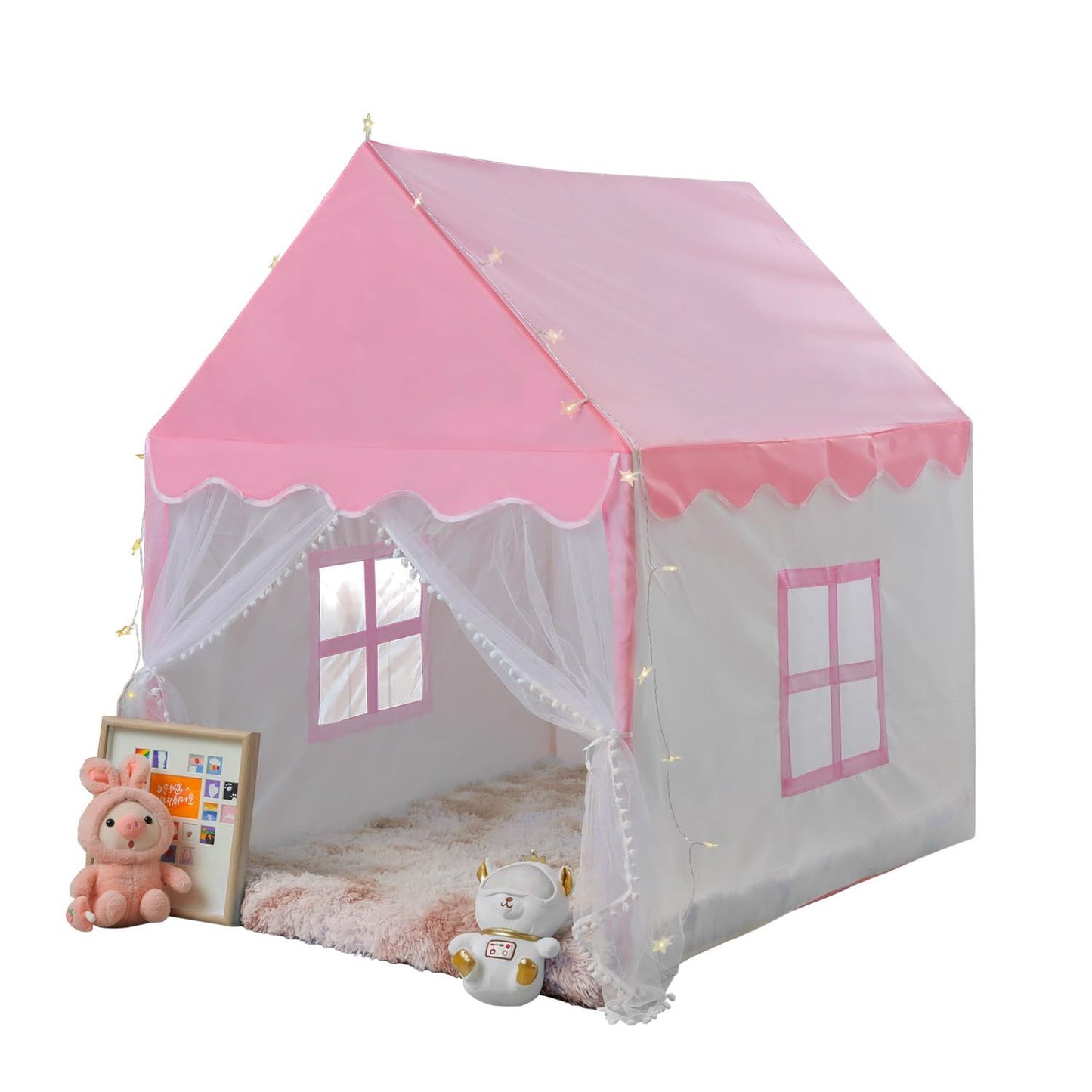 Tent House With Lights | Big Tent House For Kids | Pink Princess Playhouse Castle
