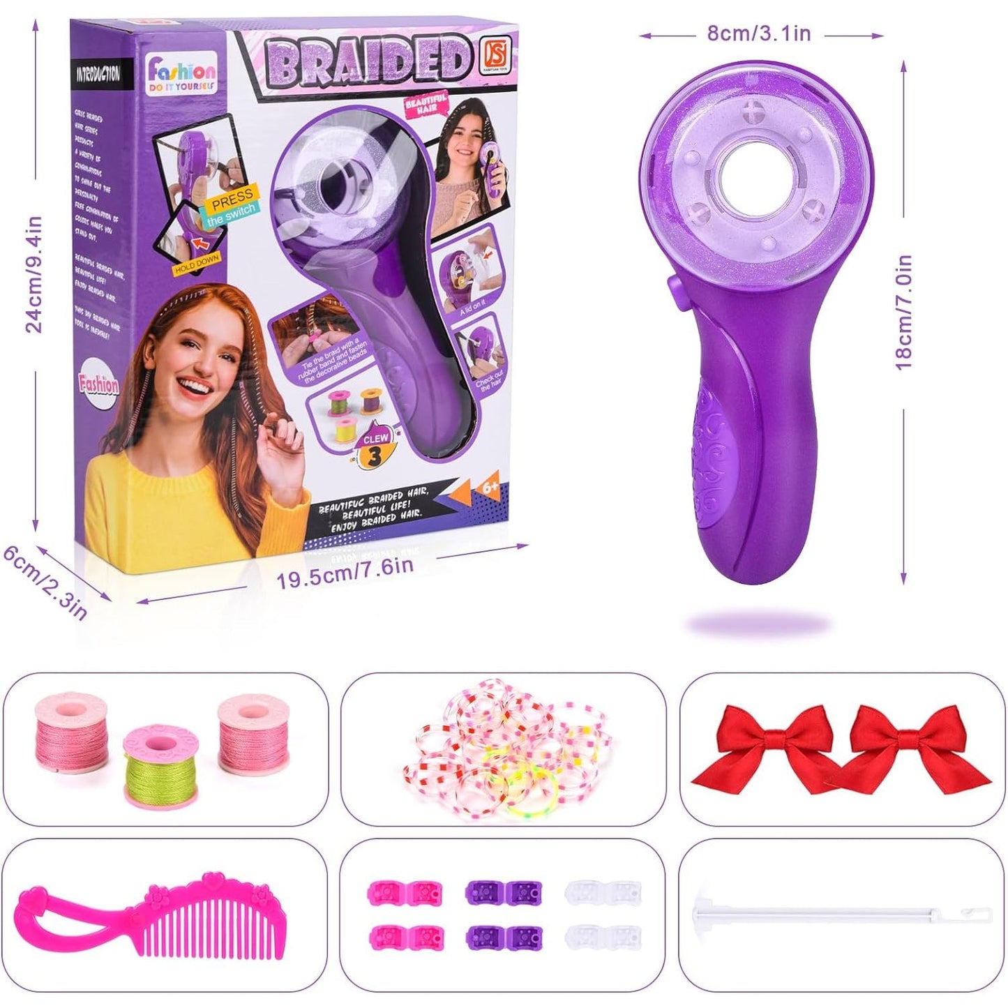 Braided | Electric Automatic Hair Braider | Portable Electric Hair Beading DIY Kit