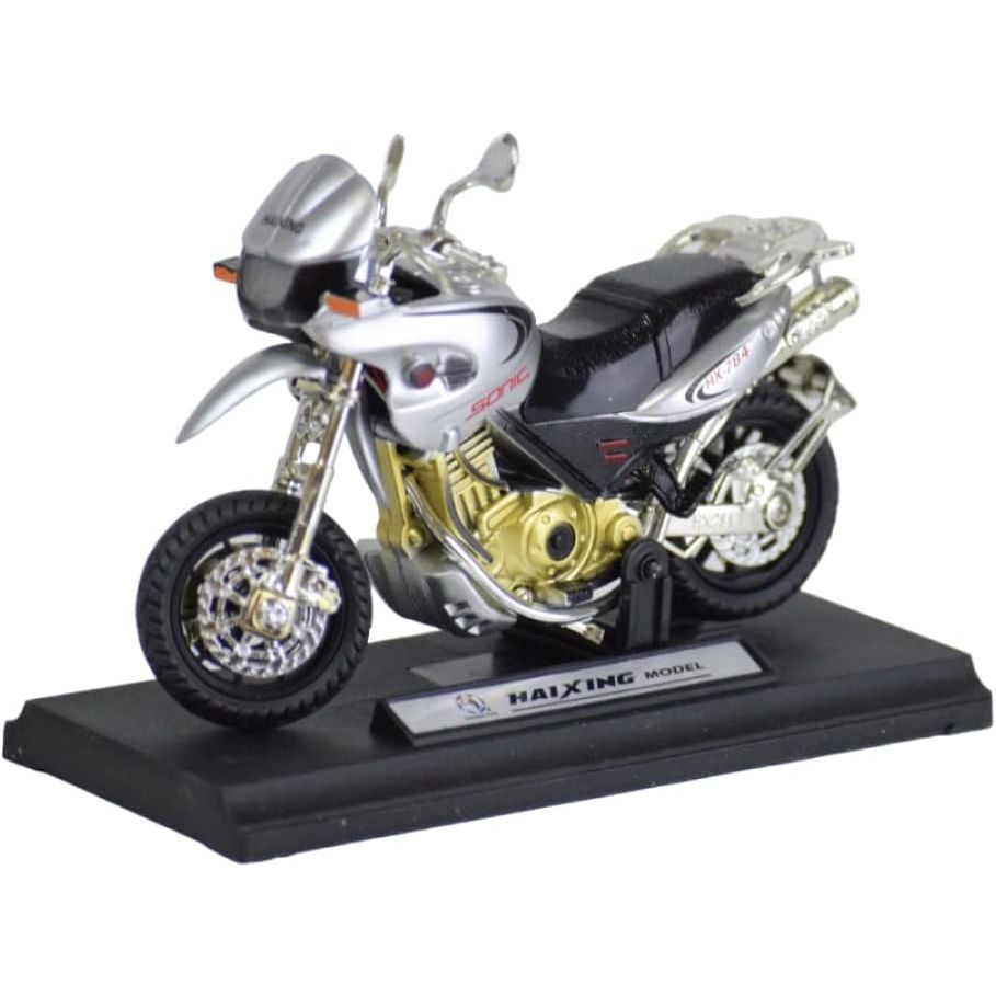 Die-Cast Alloy BMW Silver Motorcycle For Kids
