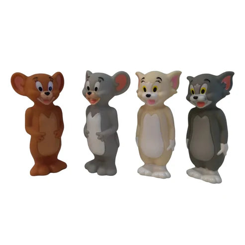Lovely Soft Plastic Tom & Jerry Cartoon Animals Toy | 4 Pcs Packet