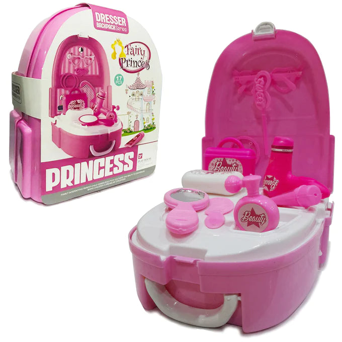 22 Pcs Makeup Backpack | Fairy Princess Dresser Backpack