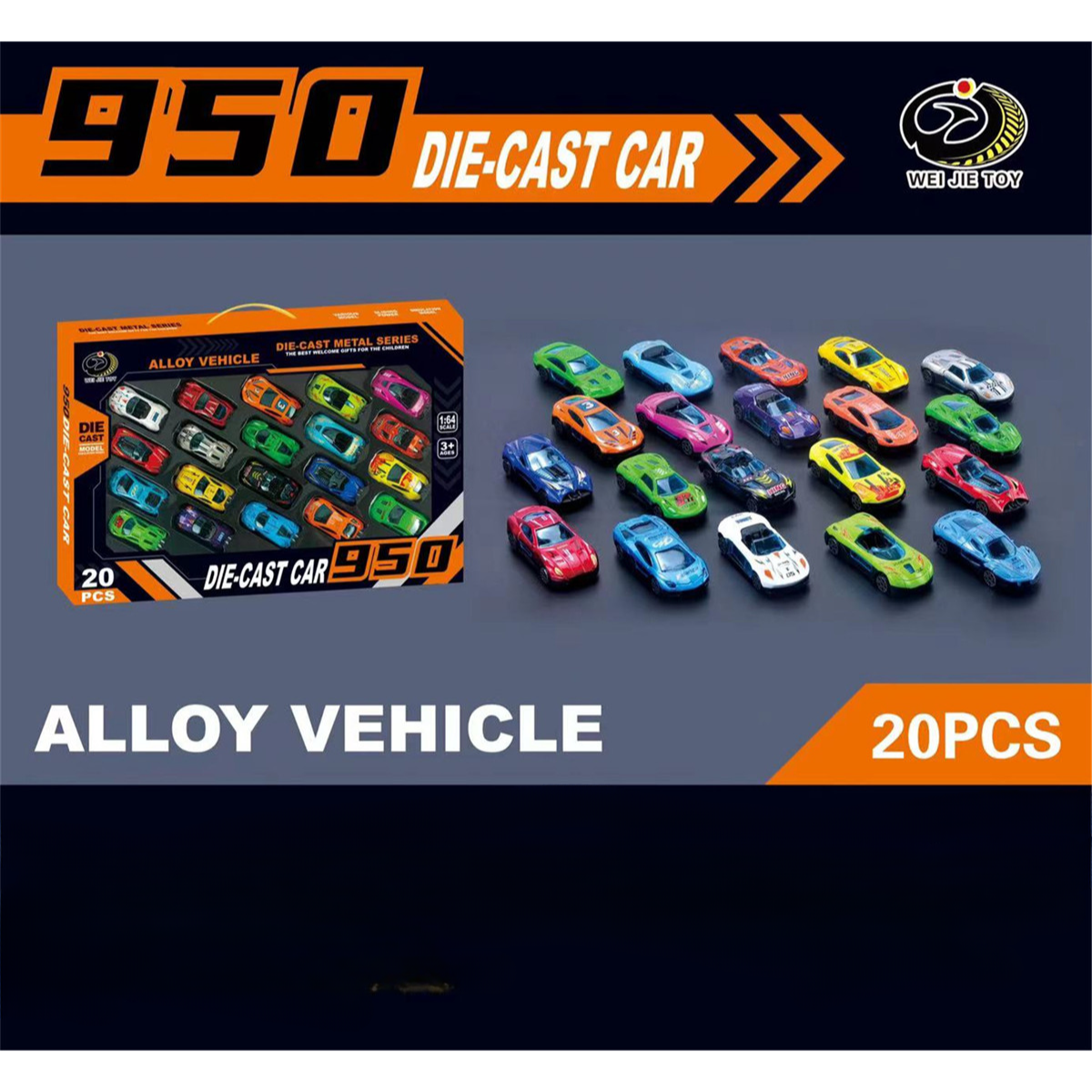 Alloy Vehicle Die Metal Cast Car 20 Pcs 1-64 Scales Car Toy