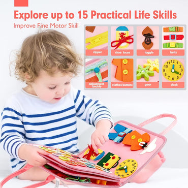 Learning Montessori Book | Hahaland 8 Pages Multi Functional Educational Book | Interactive Busy Book