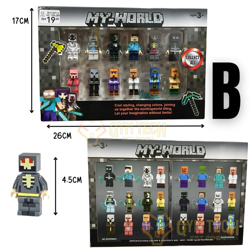 Minecraft Action Figure Set with 12 Characters