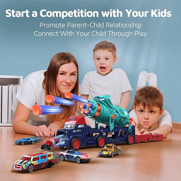 Multi Functional 2in1 Car Toy Truck | With Nerf Gun & Car Launcher Toy Truck
