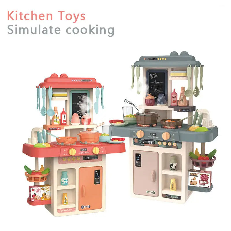 42 Piece Simulation Kitchen Playset with Water Spray, and Light