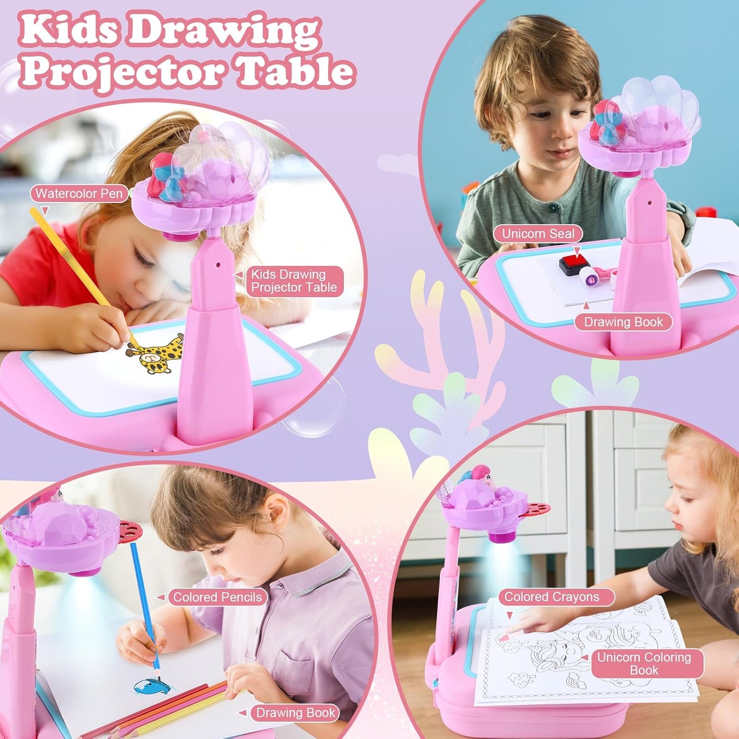 Drawing Projector Table With 3 Projection Disk & 12 Water color Pens