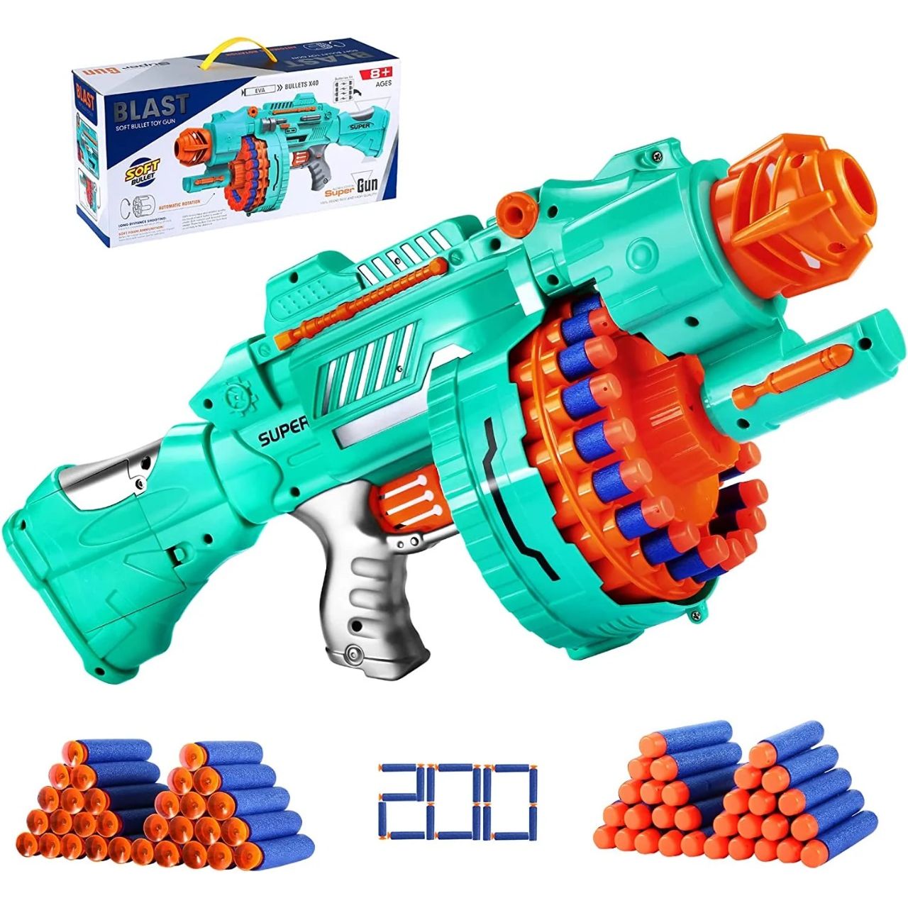Blast Soft Bullet Toy Gun | Automatic Drum Gun