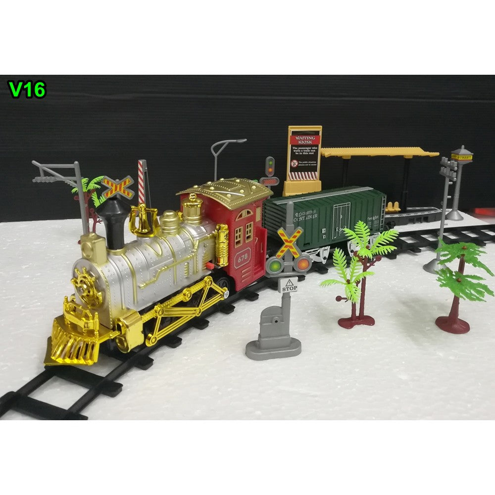 Classic Train Track | Electric Train Toy | Train Station With Decorations