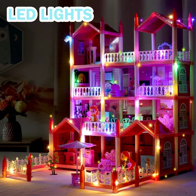 4 Storey Doll House With LED Lights
