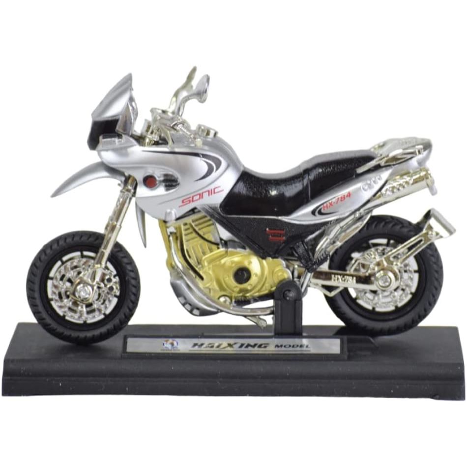 Die-Cast Alloy BMW Silver Motorcycle For Kids