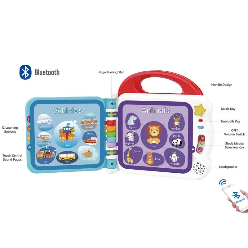 Kids Melody 108 Words Book | 3 Learnign Modes , Bluetooth Function & 12 Subjects-108 Sight Words