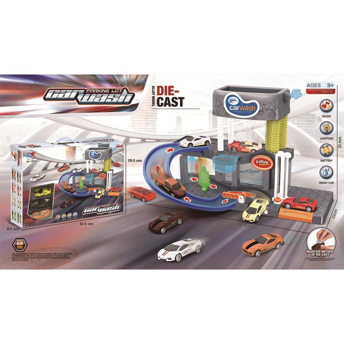 Car Wash Parking Lot DIE-CAST | Parking Lot Toy For Kids