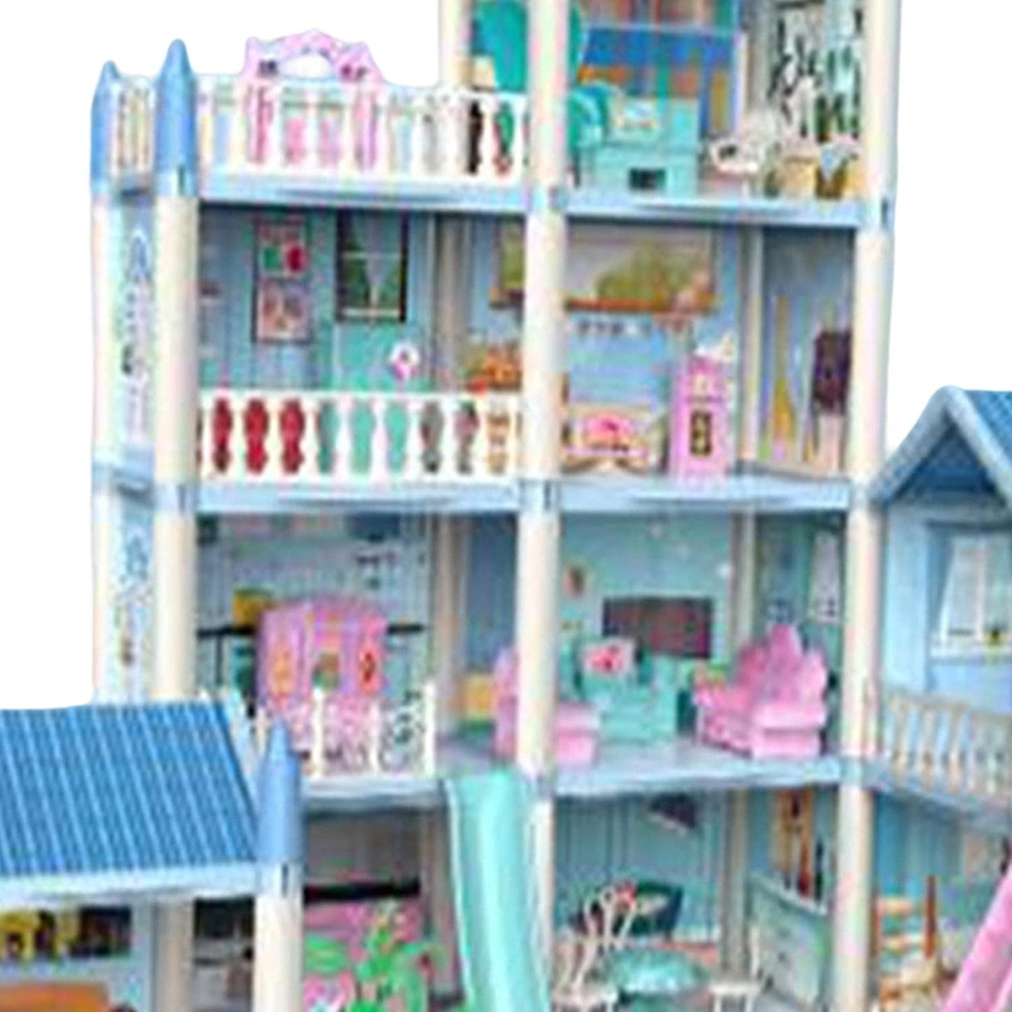 Happy Childhood 4 Story & 11 Room Doll House Playset For Kids