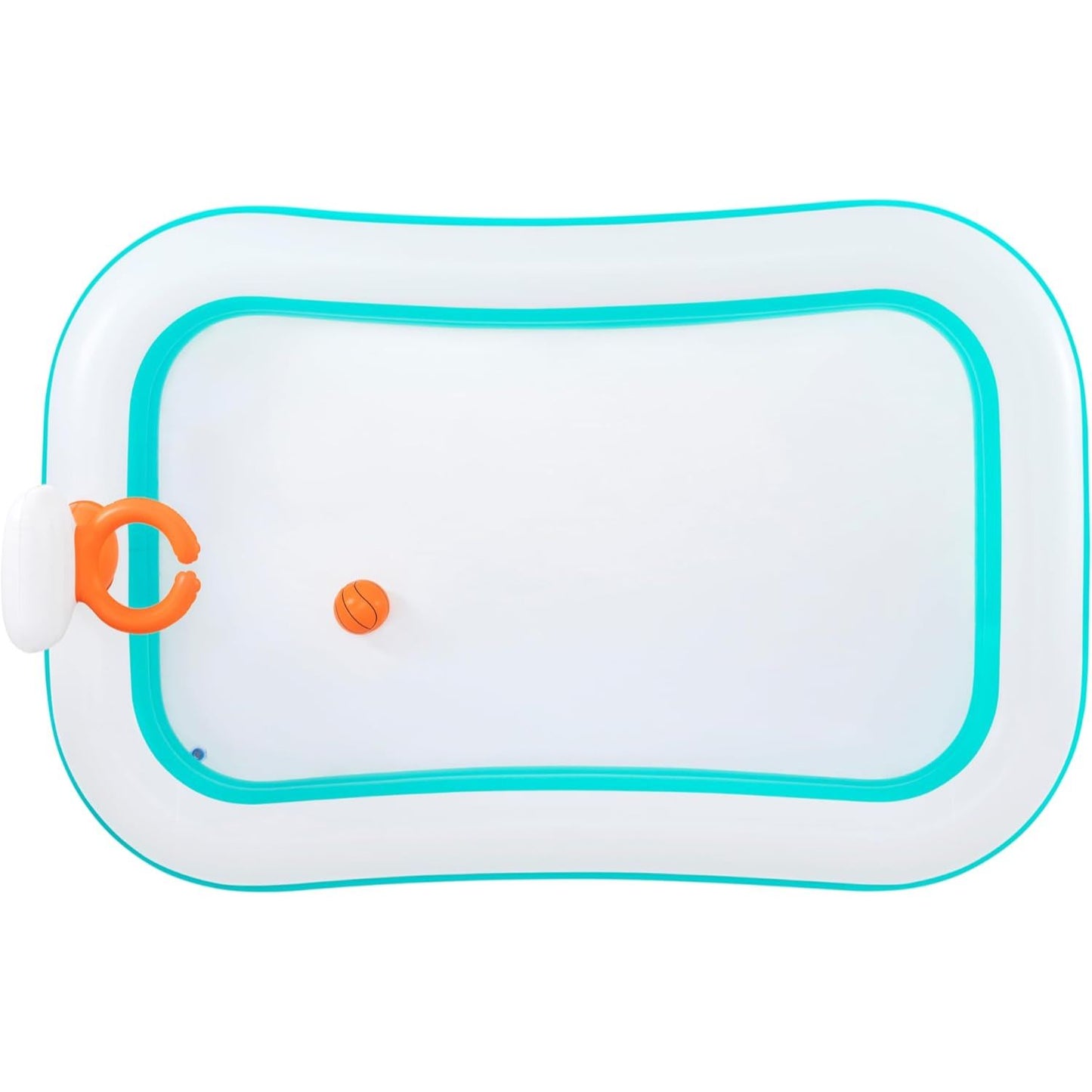 Basketball Dunk n' Splash Pool | Family Inflatable Paddling Swimming Pool 8ft 3in x 5ft 6in x 3ft 4in (1ft Depth)