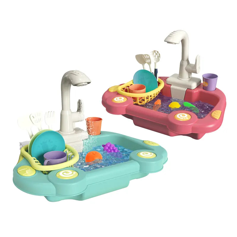 Kitchen Wash Basin 19 Pcs | Electric Dishcharge Dishwasher For Kids