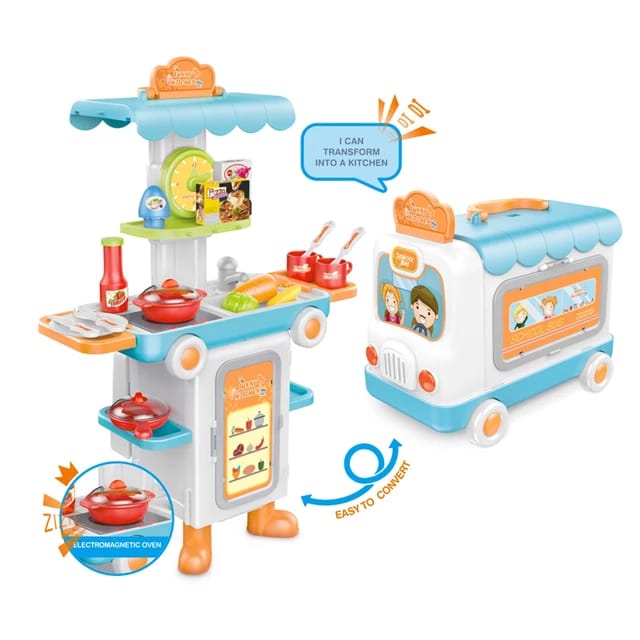 Transforming Kitchen Set | 2in1 Deformation Bus Play Set