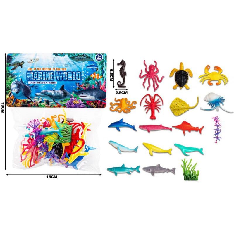 Marine World Ocean Figure Sea Creatures Animal Small Toys Packet