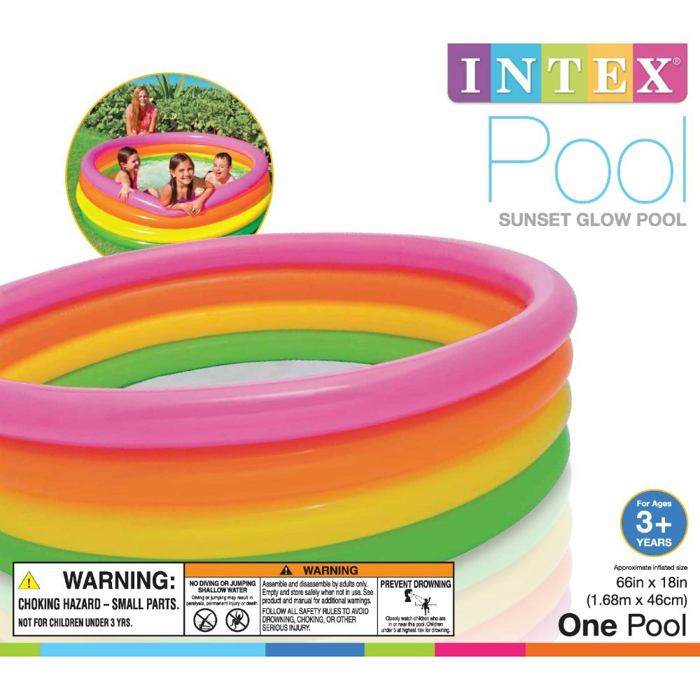 INTEX Inflatable Colorful Swimming Pool For Kids 5ft 6in x 1ft 6in