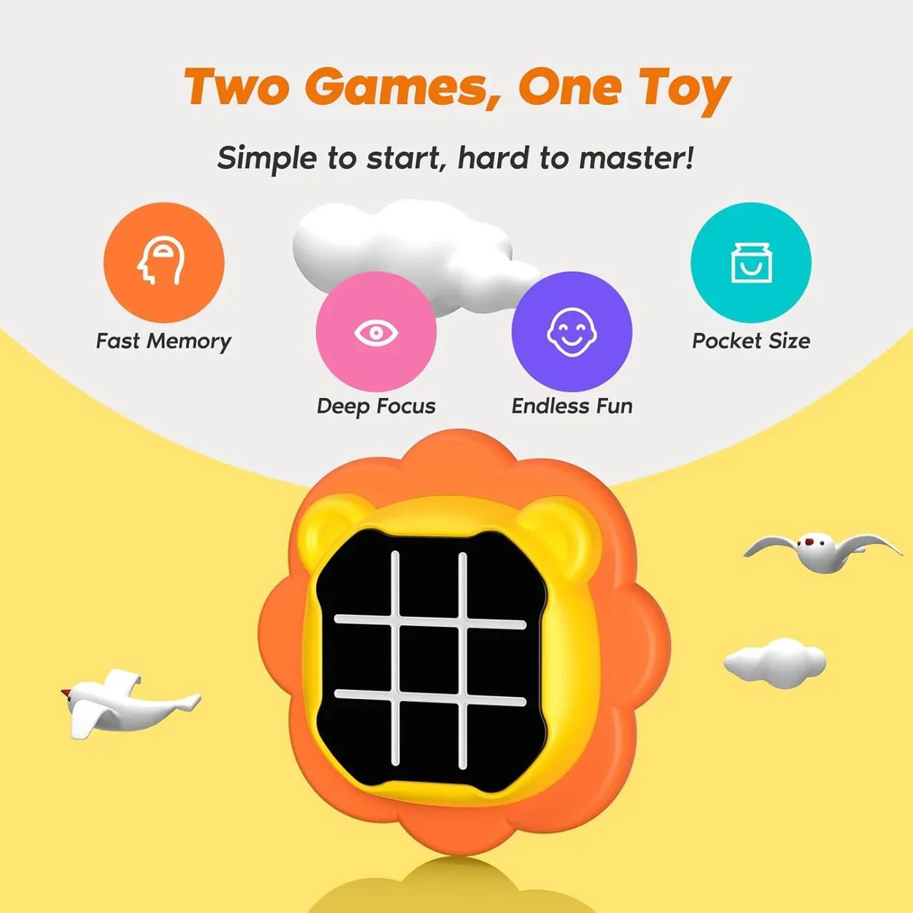 2-in-1 Tac Tac Toe Game With Light & Sound For Kids