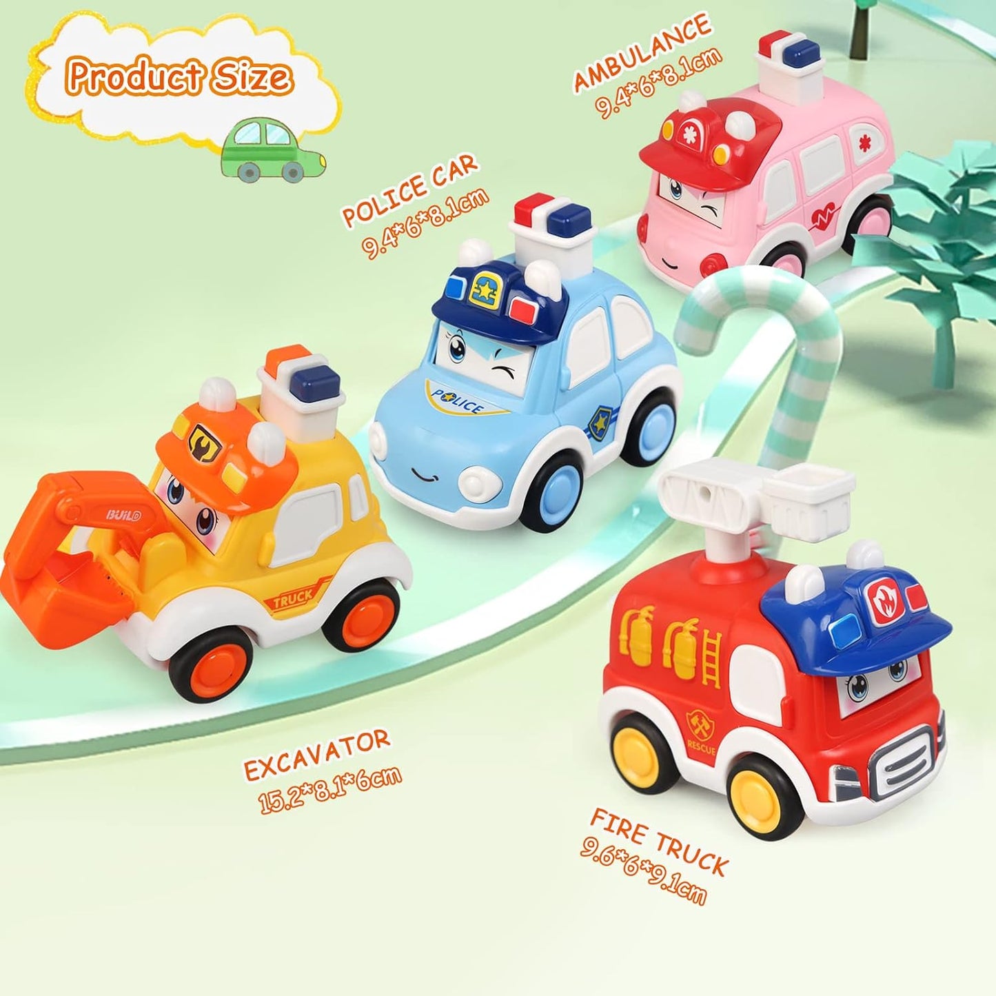 Press and Go Face Expression Cars For Kids