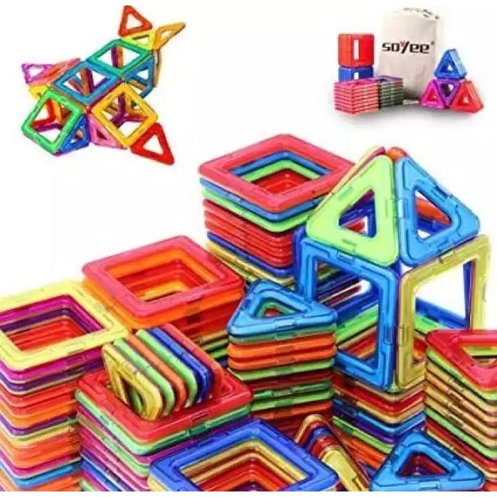 30Pcs Magnetic Sheet With Colorful Blocks & Puzzle Box
