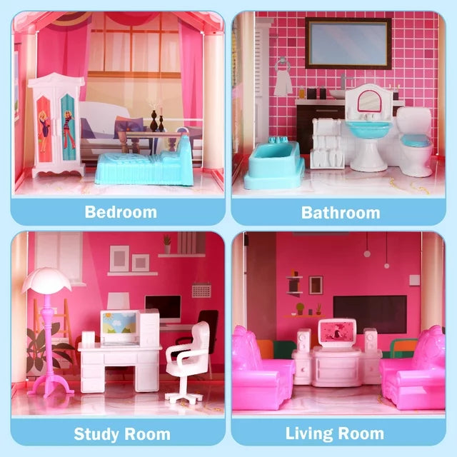 4 Storey Doll House With LED Lights