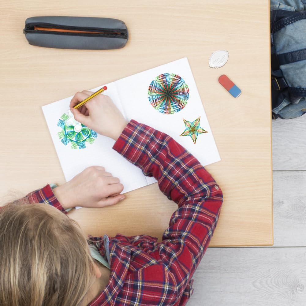 Painting Designer Spirograph Kids Gear | 27 Pieces Spiral Drawing Ruler Kit