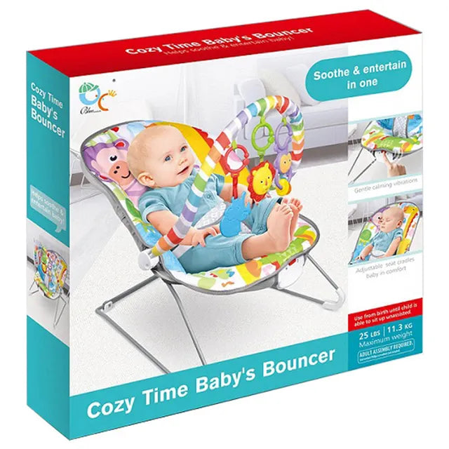 Baby Rocker Bouncing Chair With Cute Animal Toys For Toddlers