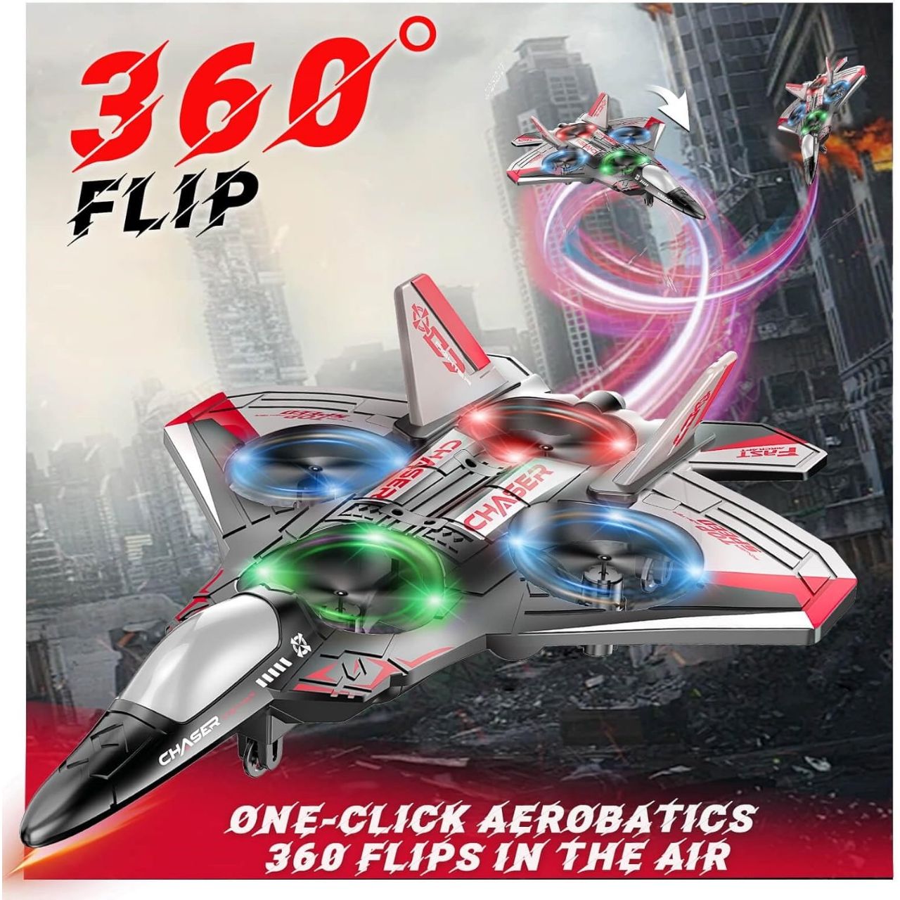 RC Aircraft Drone Jet With Lightning Effect & Rechargeable Batteries | EVA Fighters