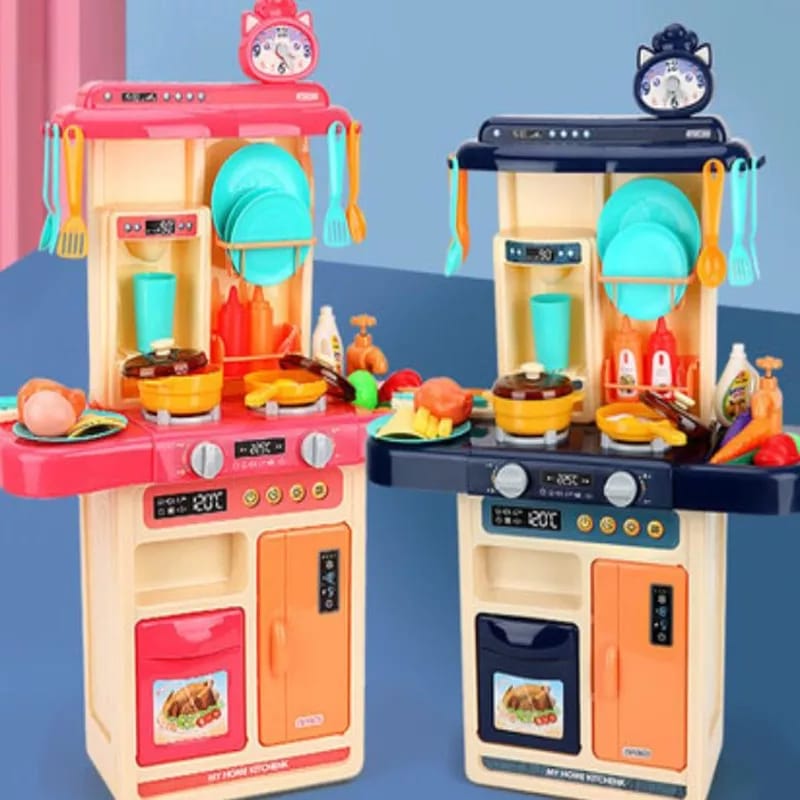 Spraying Mist Kids Kitchen Play Set With Sink & 42 Accessories
