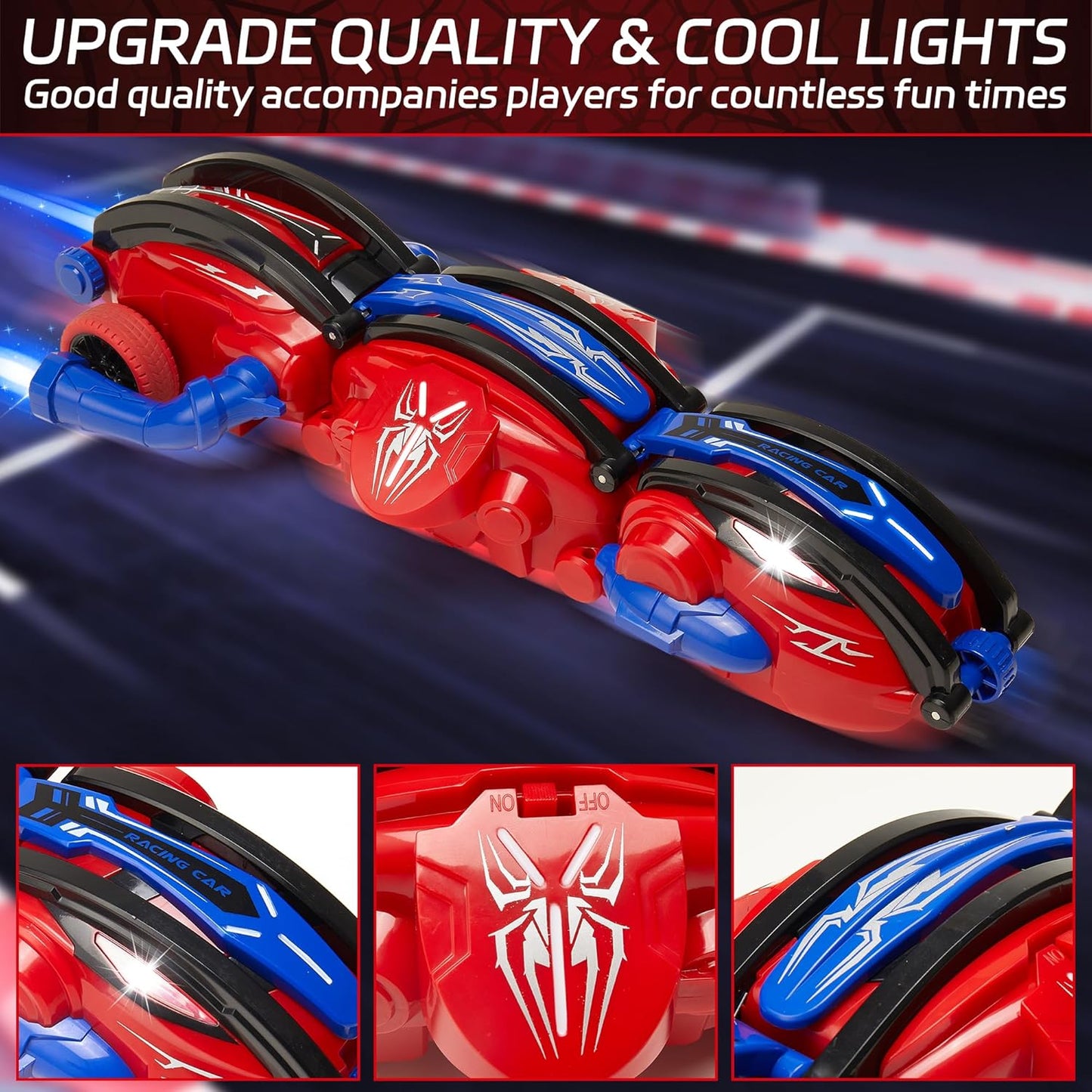 360° Rotation Remote Control Car With LED lights & Rechargeable Batteries
