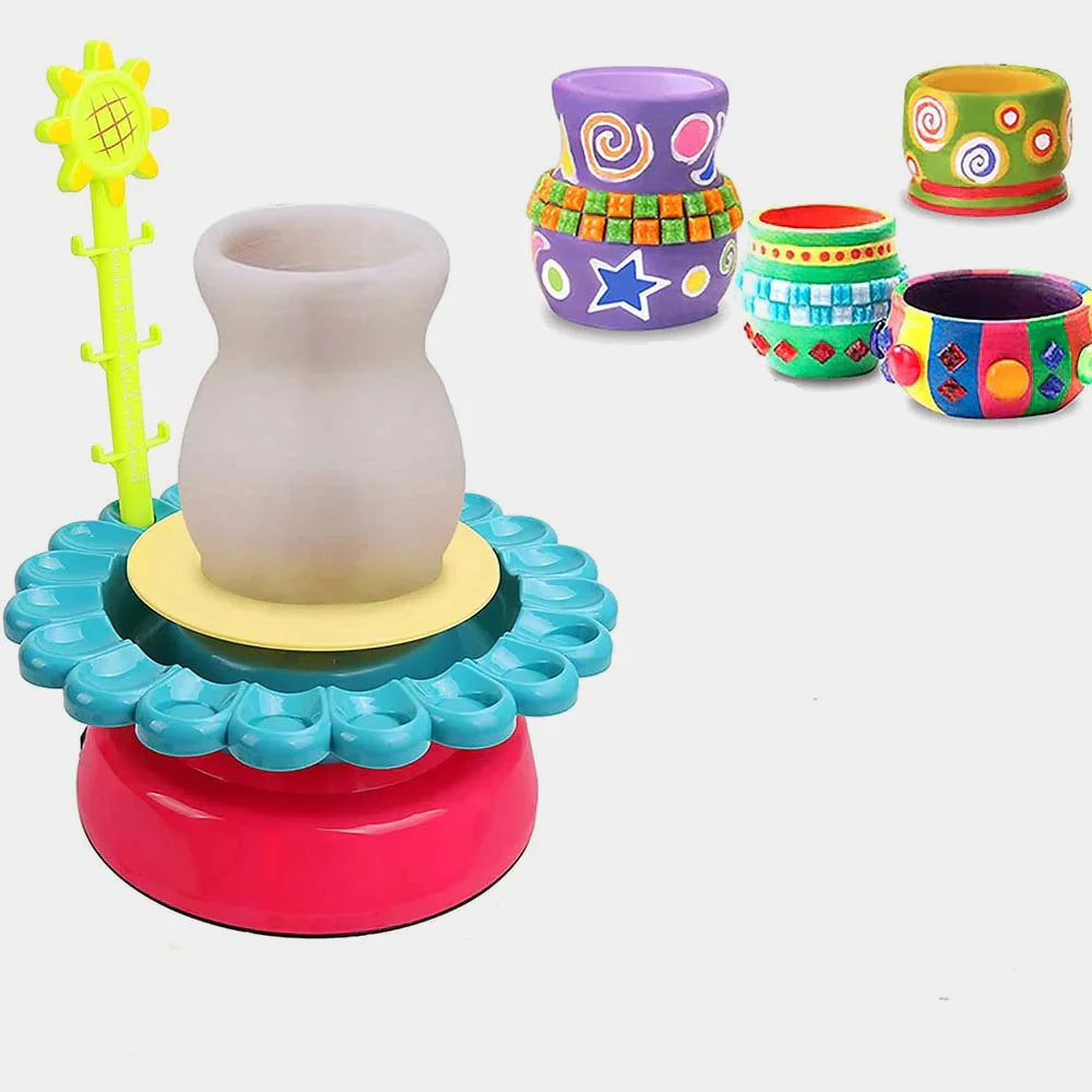 Children's Pottery Wheel Kit with Air-Dry Clay
