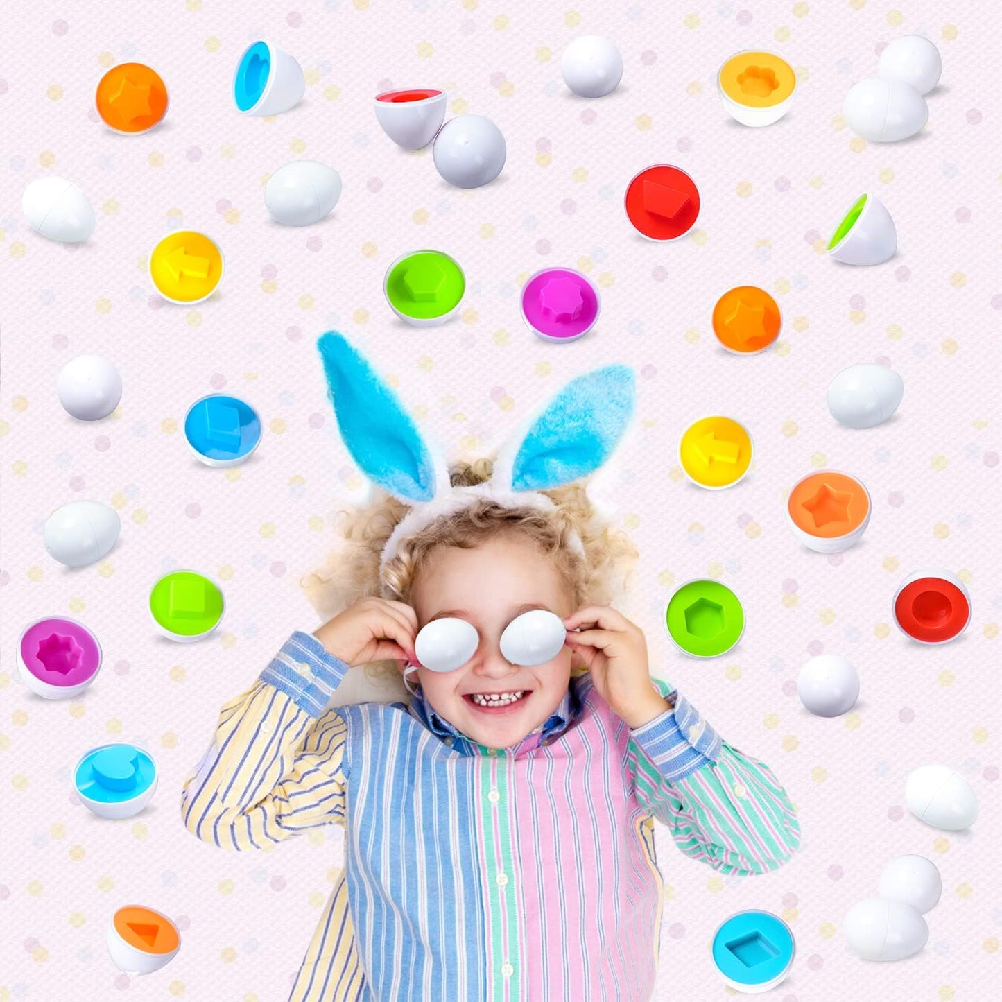 12 Pcs Montessori Kids Learning & Matching Eggs