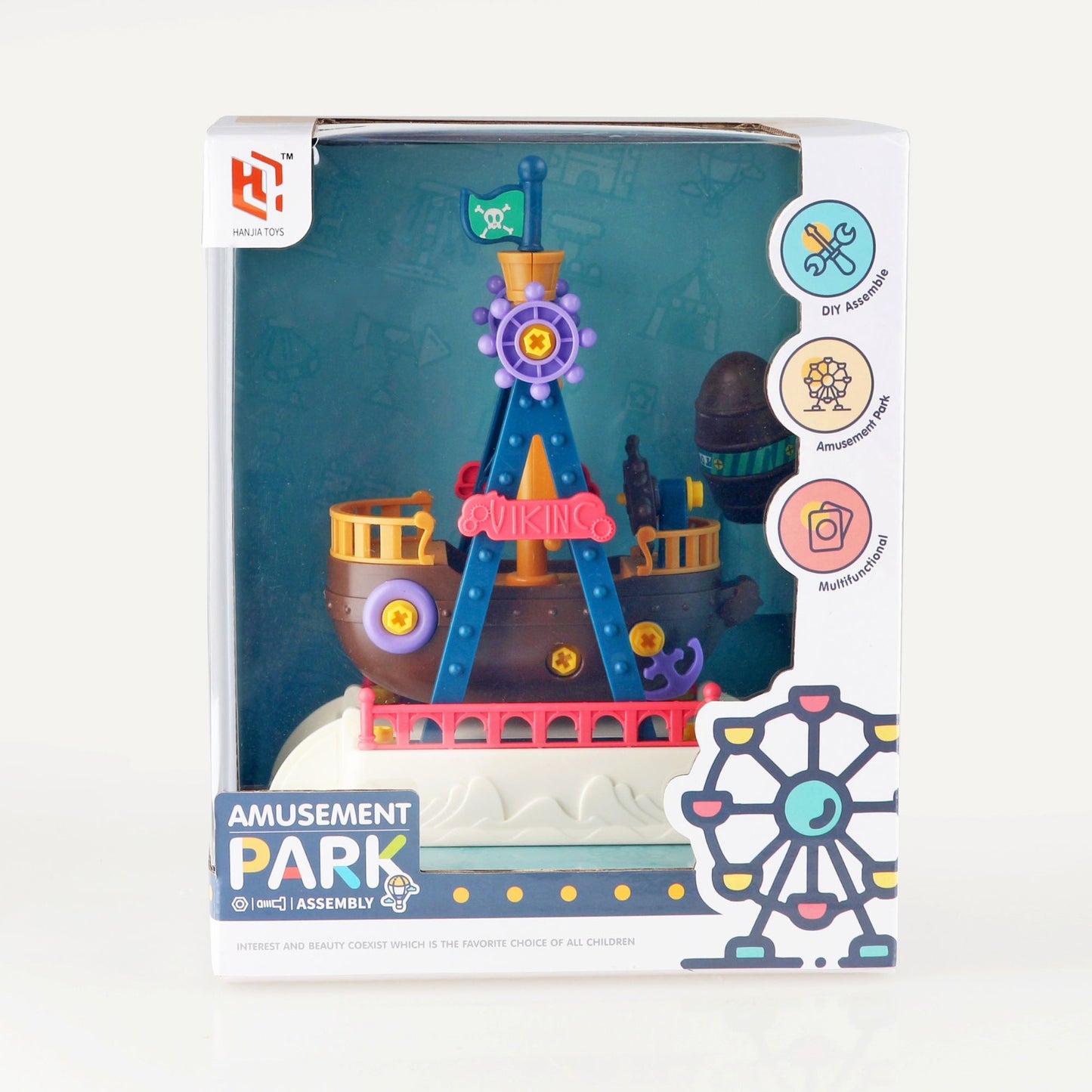DIY Amusement Park Assembly Pirate Ship | 38 Pcs Toy Ship