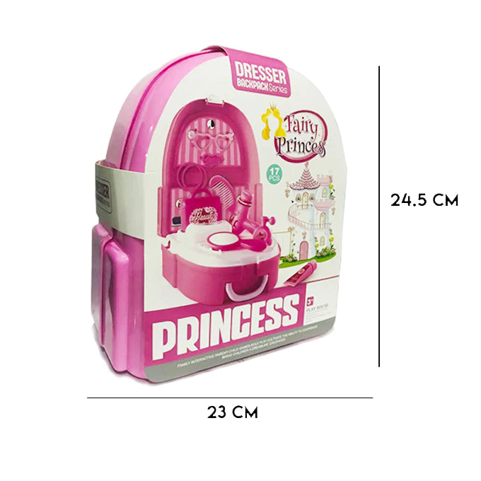 22 Pcs Makeup Backpack | Fairy Princess Dresser Backpack