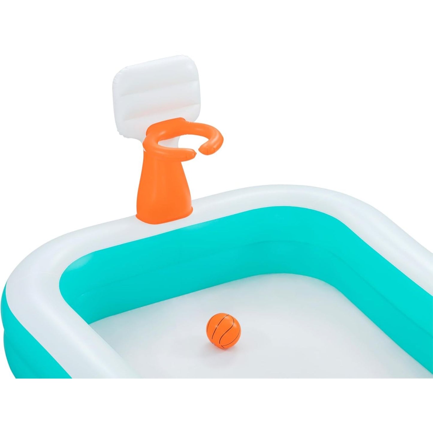 Basketball Dunk n' Splash Pool | Family Inflatable Paddling Swimming Pool 8ft 3in x 5ft 6in x 3ft 4in (1ft Depth)
