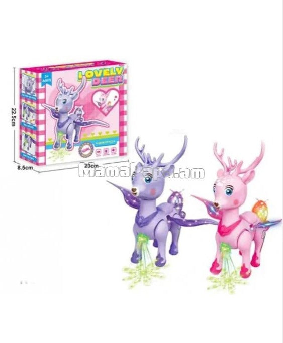 Lovely Deer Musical Walking Toy with LED Lights