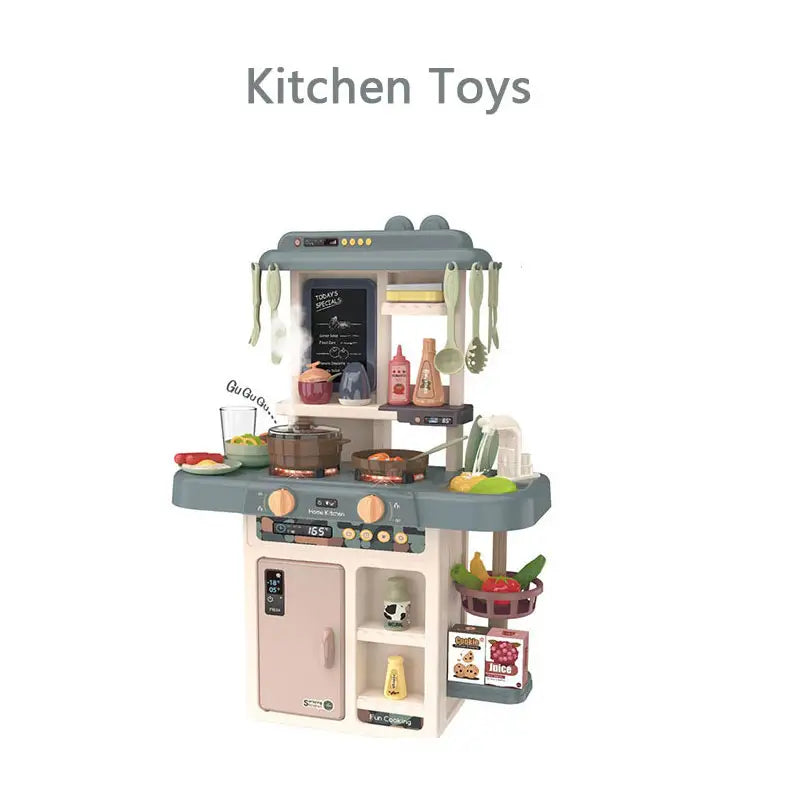 42 Piece Simulation Kitchen Playset with Water Spray, and Light