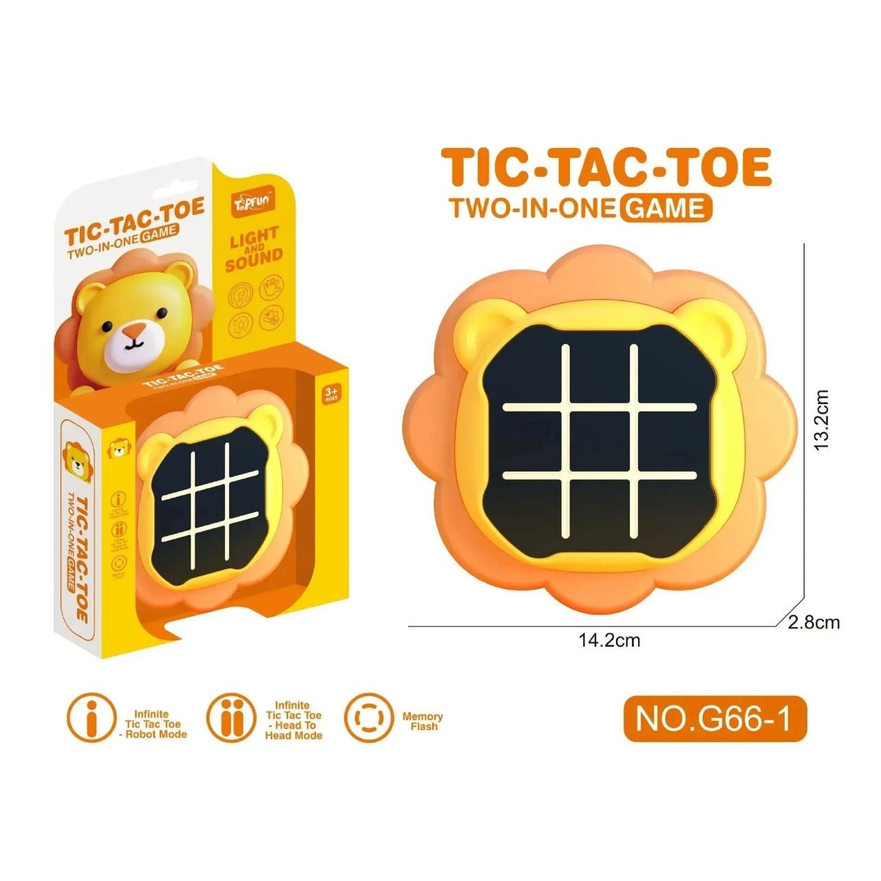 2-in-1 Tac Tac Toe Game With Light & Sound For Kids