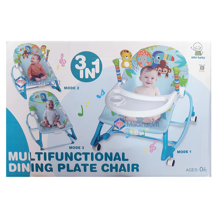 3-in-1 Multifunctional Dining Rocking Chair With Music For Toddlers