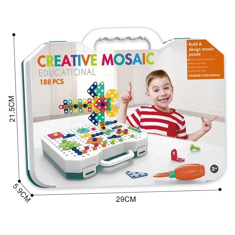 Creative Mosaic Educational | 198 Pcs Educational Briefcase Toy
