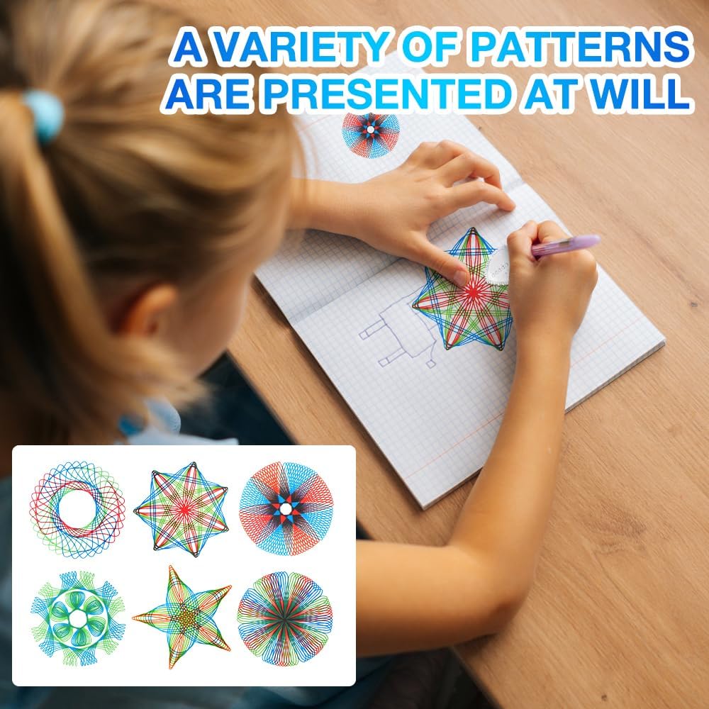 Painting Designer Spirograph Kids Gear | 27 Pieces Spiral Drawing Ruler Kit