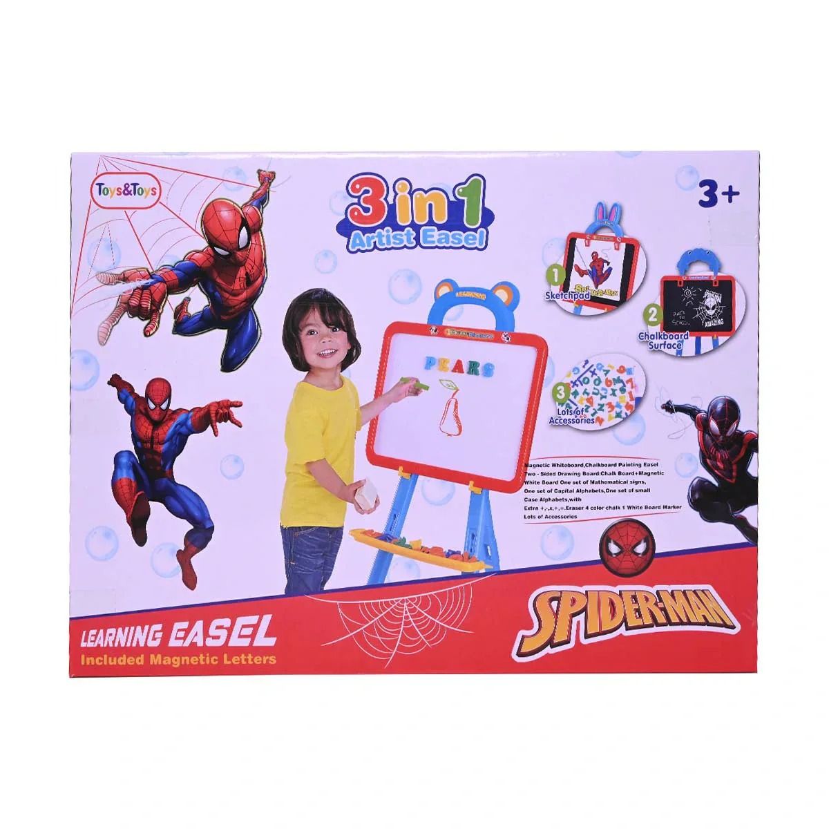 Spider-Man 3-in-1 Writing & Drawing Magnetic Board